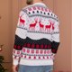 thumbnail image 3 of Suéter navideño suéter suave con estampado de alces cómodo holgado con cuello redondo para el hogar y el festival ANGGREK  Otros, 3 of 5