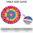 thumbnail image 6 of Colorful Tie Dye Mandala Pattern Round Fitted Tablecloth with Elastic Edge,Dining Table Cover Waterproof,Outdoor Round Tablecloth for Camping,Dining,Indoor and Outdoor, 6 of 7