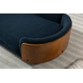 thumbnail image 4 of Pet Sofa Mid Size, Scandinavian Style Elevated Dog Bed With Solid Wood legs and Bent Wood Back, Velvet Cushion, Mini Sofa for Dogs, Cats, Dolls and Other Pets, Brown Blue, 4 of 7
