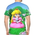 thumbnail image 2 of Mens Super Mario Princess Peach 3d Print T-Shirt Crewneck Short Sleeve Tee Shirt, 2 of 7