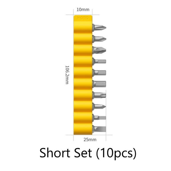 HOTO Magnetic Screwdriver Bit Set Replacement Bits Phillips/Slotted/Hex/Torx Alloy Steel Bits Set 10-Piece