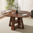 thumbnail image 3 of Hawsaiy Extendable Round to Oval Dining Table Set for 4–6, Space-Saving Wooden Table with Hidden Storage, Expandable Dining Table with Upholstered Chairs(Walnut Table+4 White Chairs), 3 of 10