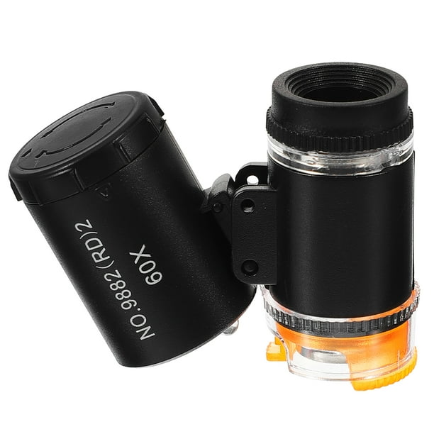 BRIGHTFUFU Microscopio portátil Microscopio de mano Microscopio pequeño Microscopio de aumento para monedas de joyería(60x)
