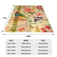 thumbnail image 3 of Bixox Fleece Blanket Vintage Bird Pattern Super Soft Double-Sided Microfiber Flannel Blanket for Sofa, Bed, Couch, Suitable for All Seasons - 50"x40", 3 of 5
