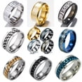 thumbnail image 2 of HOOUN Women Men Stainless Steel Silver/Gold Rings Wedding Band Jewelry Gift Size 6-12-11-#5, 2 of 8