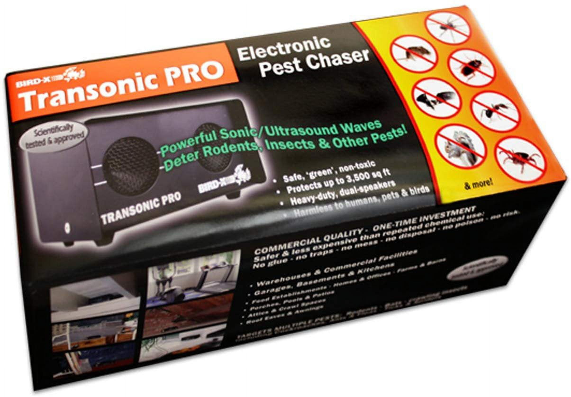BIRD-X INC Bird-X Transonic Pro Electronic Pest Repeller - Indoor Ultrasonic Repellent - Each — Residential Use, Standard Application