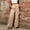 Beige, variant on Women's Satin Cargo Wide Leg Pants Silk Party Dressy Casual Pocketed Pant Long Trouser White XXL(XXL)