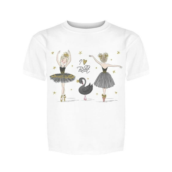Two Ballerinas And A Black Swan Tee Girl's -Image by Shutterstock