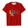 thumbnail image 2 of Girl's Paris Tshirt Graphic Short Sleeved T-Shirt Children Sports Fans Gift Tops, 2 of 3