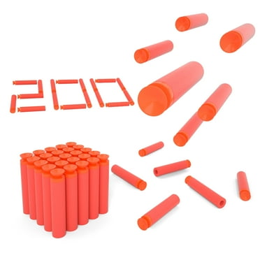 BOROLA 200pcs 7.2cm Refill Bullet Darts Compatible for Nerf Elite Series Blasters Kid Toy Gun -Red,Suction