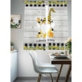 thumbnail image 4 of Honey Gnomes Sheer Curtains 63 Inch Length 2 Panels for Living Room, Spring Botanical Lemons Leaves Wooden Grain Voile Kitchen Curtain Set, Luxury Privacy Drapes Window Treatment for Bedroom, 4 of 7