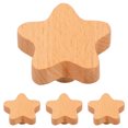 thumbnail image 1 of OULII 4pcs Drawer Knobs Modern Wood Star Pull for Wardrobe and Cabinet Use, 1 of 8