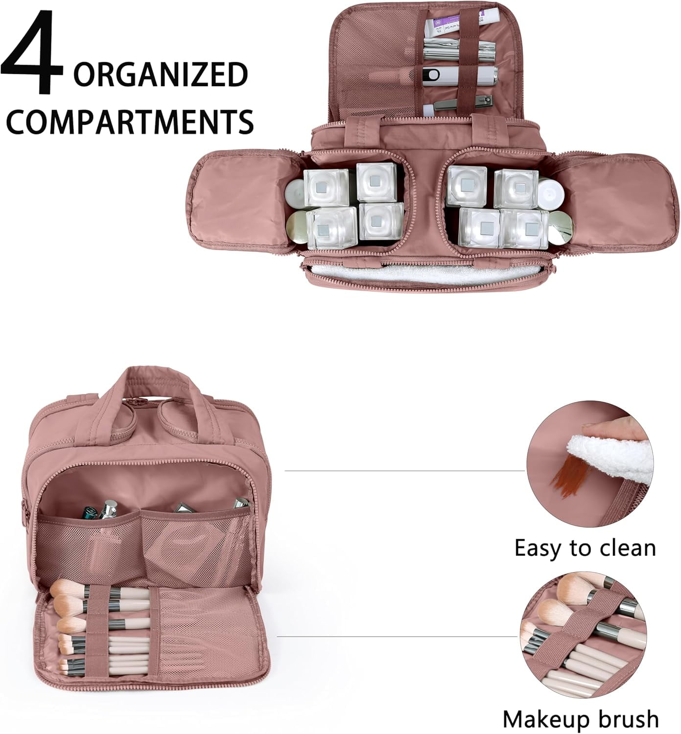 Cloud Carry Bag,Travel Toiletry Bag for Women, Large Puffy Cosmetic Bag with Wet-Dry Separation and Multiple Pockets for Organized Essentials