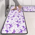 thumbnail image 2 of Kitchen Rugs Sets Of 2,White Purple Butterfly Flower Pattern Anti Fatigue Kitchen Mat Rugs Non Slip Washable,Decorative Kitchen Floor Mats for Kitchen,Sink,Laundry,17"x47"+17"x47", 2 of 5