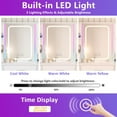 thumbnail image 4 of VEANERWOOD White Vanity Desk with Mirror and Lights, Makeup Vanity with RGB Lights and Power Strip, Makeup Desk Vanity Table with 5 Drawers Lots Storage & Time Display,41.3in(L), 4 of 8