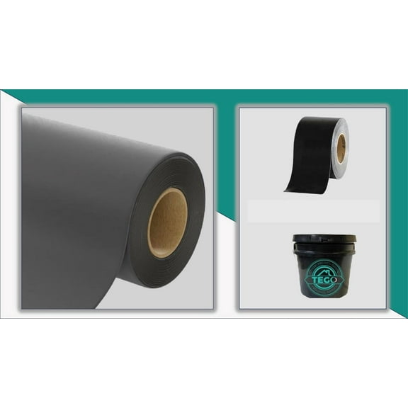 Rubber Flat Roofing Repair Kit 10' X 8' 45 Mil R Black EPDM with 1 Gallon of Adhesive and 12.5 feet of Black Bite Roofing Tape - Tego Roofing Supply