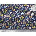 thumbnail image 2 of Soimoi Blue Cotton Poplin Fabric Colorful Butterfly Decor Fabric Printed Yard 42 Inch Wide, 2 of 3