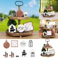 thumbnail image 1 of teapwant Cow Chicken Pig Double Layer Tray Set Farmhouse Kitchen Counter Dining Table Centerpiece, 1 of 9