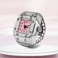thumbnail image 4 of Joernso Alloy Ring Watch Elastic Stainless Steel Band Square Dial Men Women Couple Watch Finger Ring Birthday Gift Fashion Accessories, 4 of 8