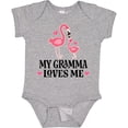 thumbnail image 3 of Inktastic Gramma Loves Me Girl Flamingo Girls Baby Bodysuit, 3 of 5