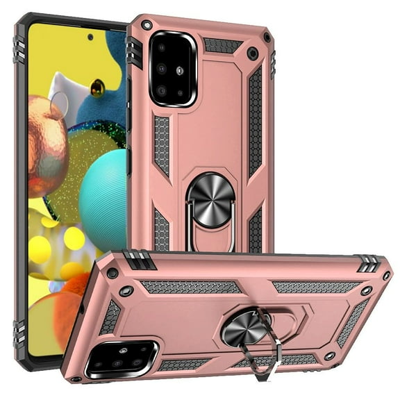 GSA Slim Shockproof Magnetic Ring Stand for Samsung A51 5g - Rose Gold