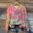 thumbnail image 2 of Jalioing Women's Sweatshirt for Valentine's Day Drop Shoulder Pullover Top Tie-Dye Print Fashion 2024 Tunics (Small, Pink), 2 of 6