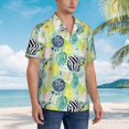 thumbnail image 3 of Fuzoiu Shell Clam Print Hawaiian Shirt for Men, Summer Beach Casual Short Sleeve Button Down Shirts, Men’s Beach Summer Shirts with Pocket,XX-Large, 3 of 7