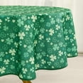 thumbnail image 3 of St Patrick''s Day Round Tablecloth 60 inch - Waterproof Spillproof Stain Resistant Spring Shamrock Patterned Washable Table Cloth for Dining Room Kitchen Party, Green Clover, 3 of 5