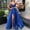 Blue, variant on Hvot&aat Formal Maxi Dress for Women Sexy Deep V Neck Spaghetti Strap High Slit Party Floor Length Evening Dresses with Pockets