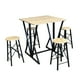 thumbnail image 1 of Set Comedor Top Living Mesa Ajustable + 4 Bancos Café y Negro, 1 of 7