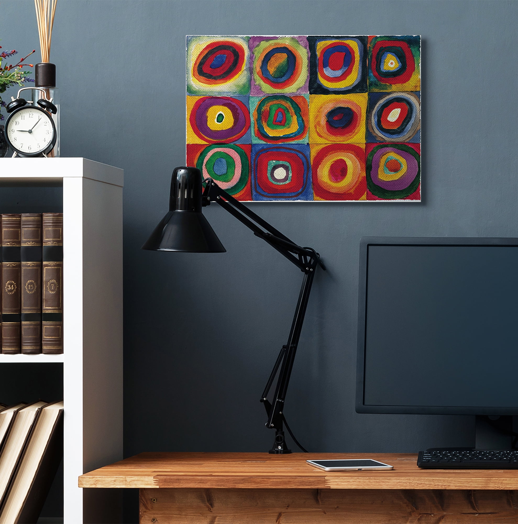 Wassily Kandinsky Abstract Circle Pattern Red Yellow Painting 30" x 24" Painting Canvas Art Print, by Stupell Home Décor