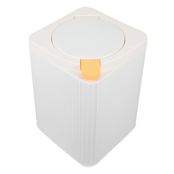 WHAMVOX White Plastic Bathroom Trash Can with Lid for Home Use Compact Size Easy to Clean 3.5 Gallon