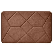 PureCasa Polyester Floor Mats for Bedroom Living Room, Non-Slip Floor Rugs for Entrance Bathroom, Home Decor Solid Color Floor Carpet Doormat, Machine Washable, 16"x24", 1 Pack, Coffee, Rectangle