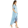 thumbnail image 4 of Sakkas Watercolor Palm Tree Tank Caftan Dress - Blue - One Size, 4 of 5