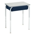 thumbnail image 3 of Learniture Open Front School Desk with Book Box for Kids, Students, and Classrooms - Adjustable Height Gray/Navy (2-Pack), 3 of 5