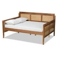 thumbnail image 2 of Baxton Studio Select Vintage Rubberwood Full Daybed with Woven Rattan Ash Walnut, 2 of 8