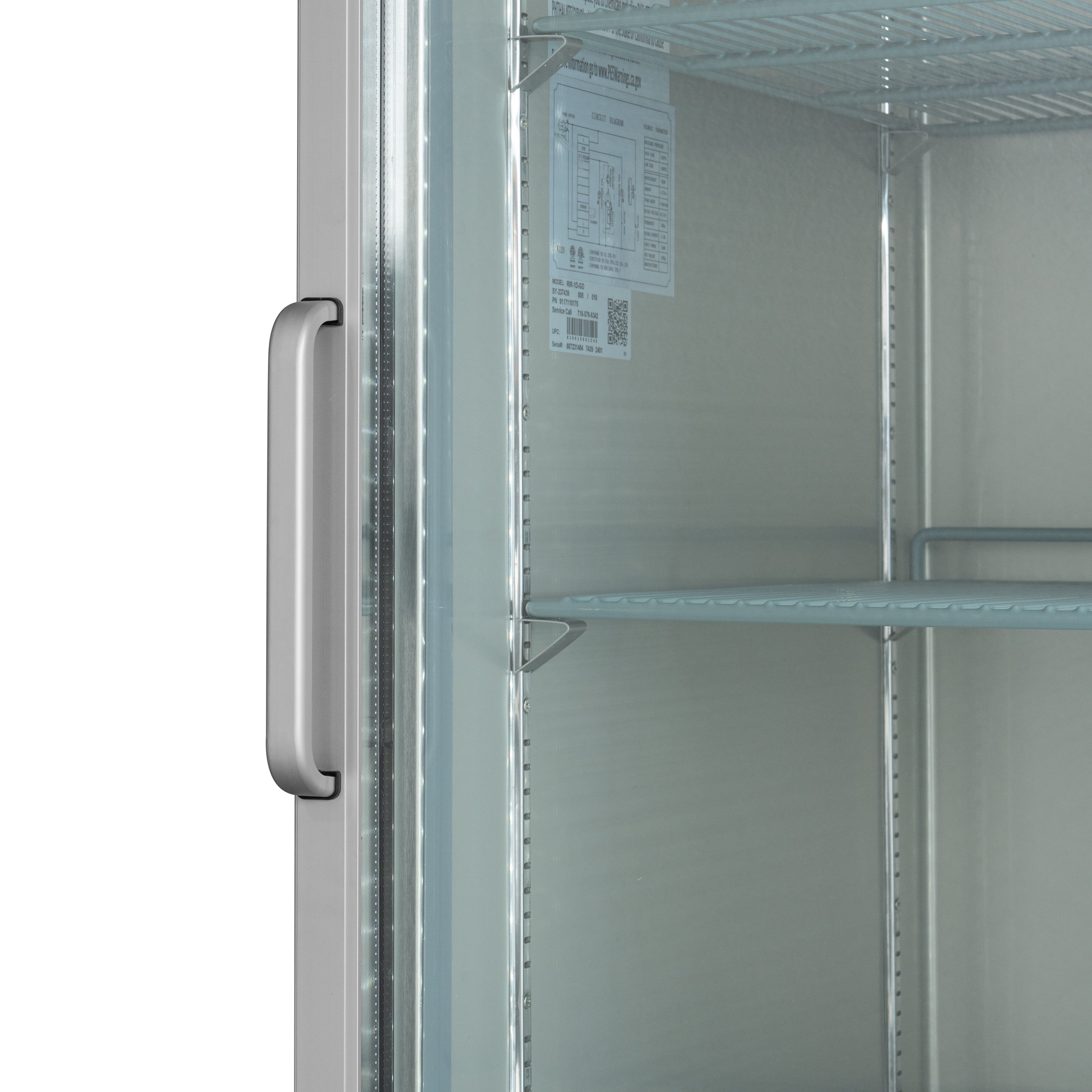 Koolmore 29" 1 Glass Door Stainless Steel Reach-in Refrigerator Cooler in Silver
