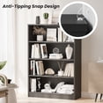 thumbnail image 5 of Syemin Book Stands Bookshelf 4 Shelf Wood Bookcase 48 Inches Tall Wide Manga Storage for Living Room Bedroom Office Library, Grey, 5 of 5