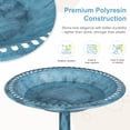 thumbnail image 6 of VECELO 28" Height Pedestal Birdbath Outdoor Garden Decor, Vintage Yard Art Bird Baths, Blue, 6 of 11