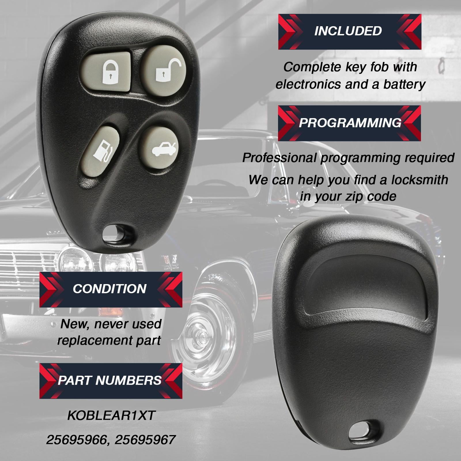 KeylessOption replacement fob for Cadillac Deville/Eldorado