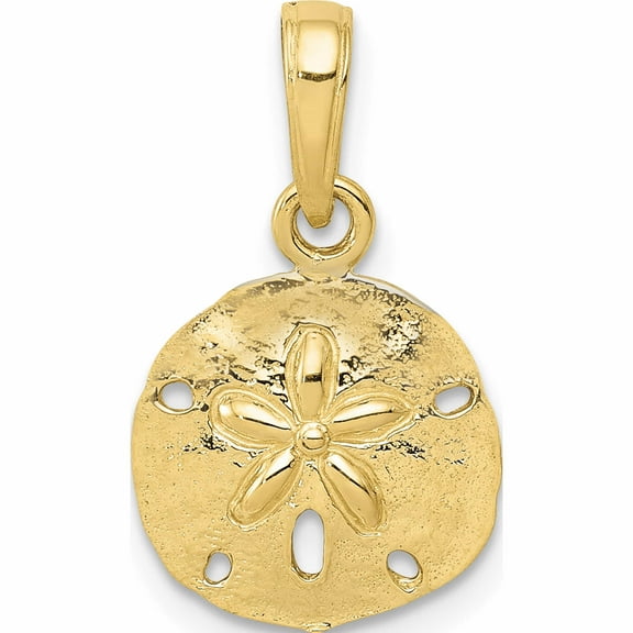 10K Yellow Gold Sand Dollar Pendant (19 X 11.5) Made In United States 10k5379