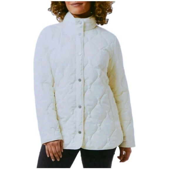 32 Degrees Ladies' Quilted Jacket, White, L