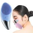 thumbnail image 1 of Mini Cepillo De Limpieza Facial Eléctrico Exfoliante Facial Eléctrico Masajeador Facial De Silicona Eléctrico Portátil A Prueba De Agua Yuarrent CE007597-01, 1 of 5