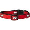 thumbnail image 2 of Brand New Collegiate Arkansas K9 Dog Collar W/ Round Metal Tag, Nylon, Official School Colors, 1 Inch Wide, Large - 12-20 In. Long, 2 of 3