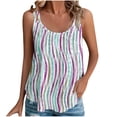 thumbnail image 2 of YHAJDS Women Sleeveless Casual Shirts Floral Print Round Neck Smocked Tank Top Spaghetti Strap For Spring Fashion, 2 of 5