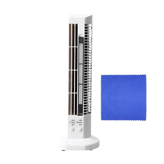 Bladeless Desk Fan USB Tower Fan, Air Circulator with Natural Wind, Two-Speed, Stylish & Portable, Quiet Operation, Easy to Use and Space-Saving