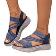 thumbnail image 2 of Women's Comfortable Walking Sandals with Elastic Strap Light Weight Casual Summer Sandals for Trendy Footwear,40, 2 of 7