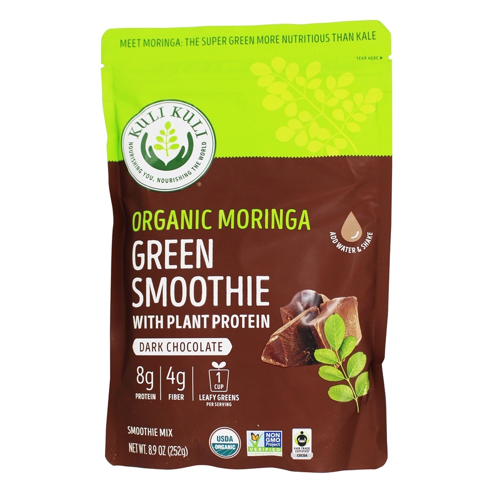 Kuli Kuli Organic Moringa Greens & Protein Powder, Chocolate, 8.4 Oz