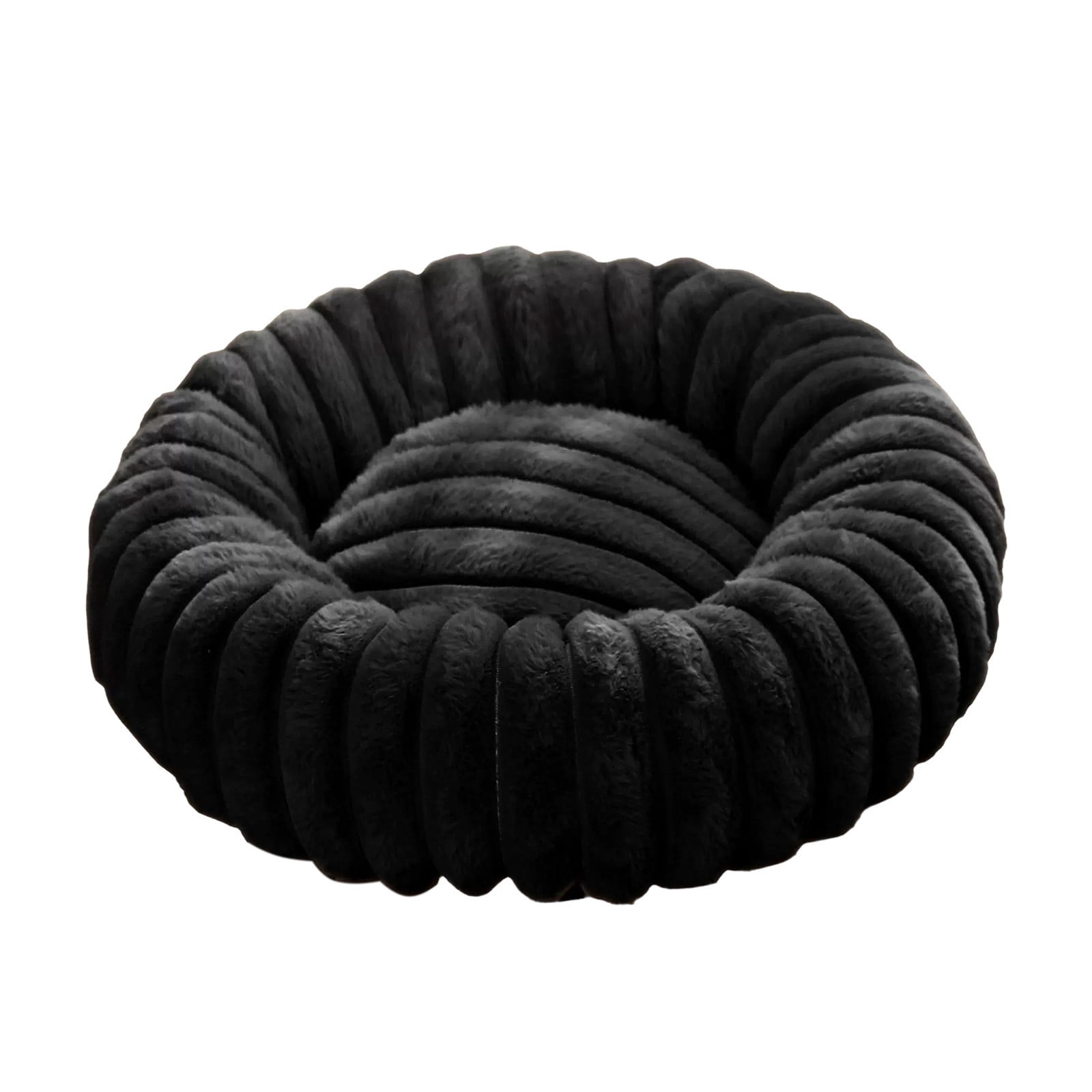 Uutvery 60cm Rabbit Plush Pet Bed, Extra Large Warm Cat Bed for Medium Dogs, Enclosed Plush Pet Kennel with Supportive Filling, 23.62x23.62 Inch