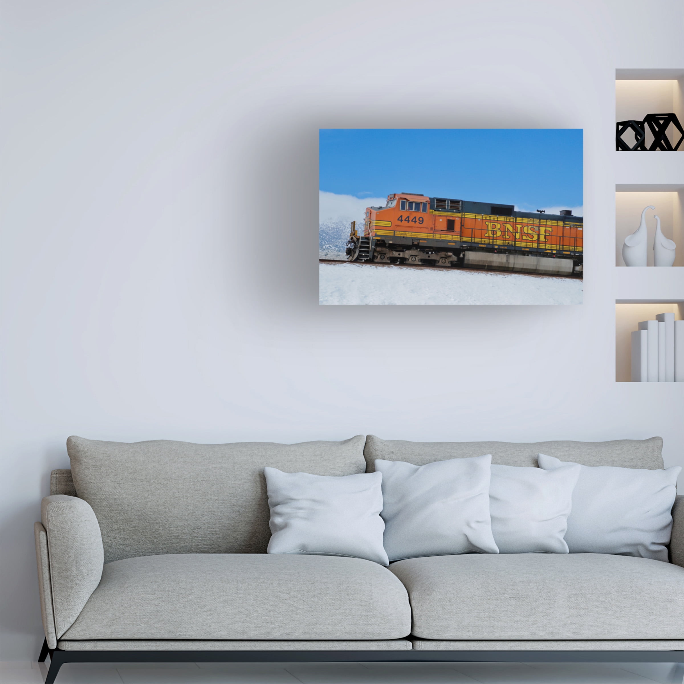 Susan Vizvary Photography 'Orange Train in Snow' Canvas Art